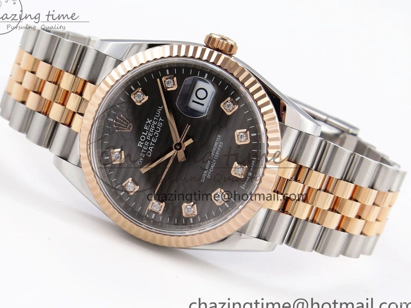 VS3235 Steel 1:1 126231 Diamonds SS DateJust Textured VSF 36 Bracelet on Dial 904L Edition Jubilee RG Gray Best 0128